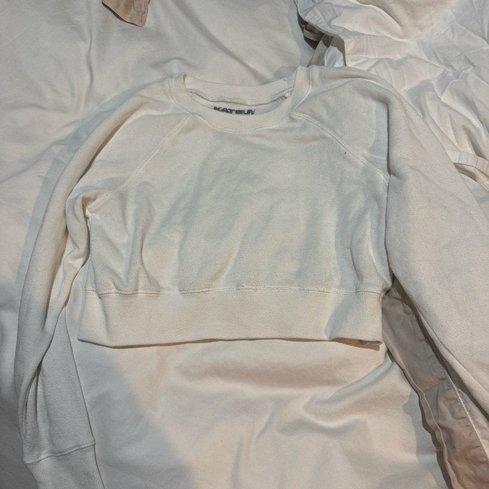 Katie J NYC White Crewneck Top